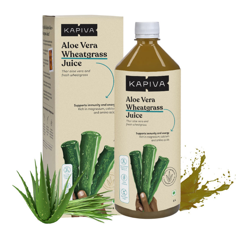 Kapiva Ayurveda Aloe Vera + Wheatgrass Juice Natural Detoxifier - No Added Sugar
