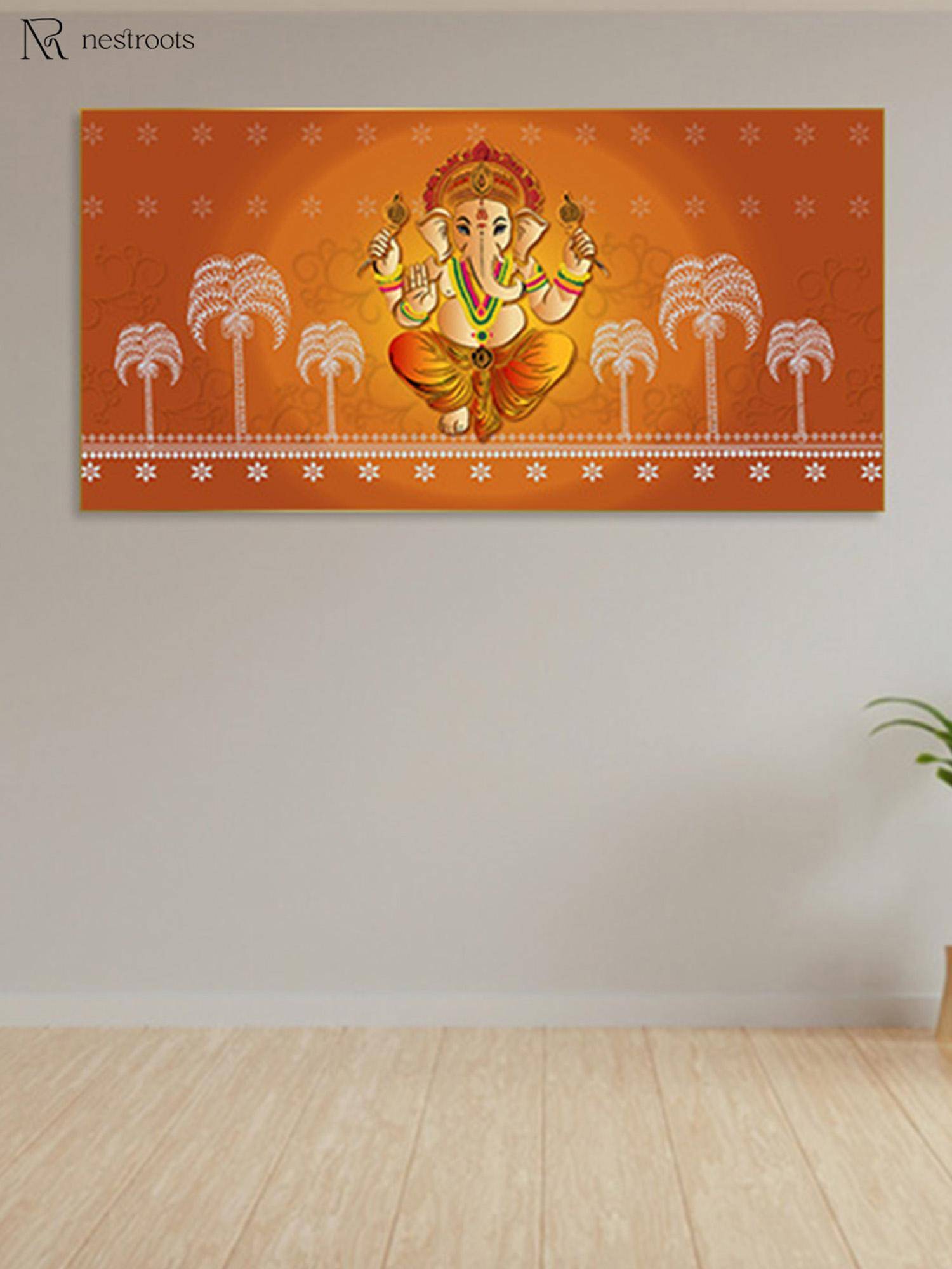 Nestroots Radiant Lord Ganesha Care Canvas Wall Painting