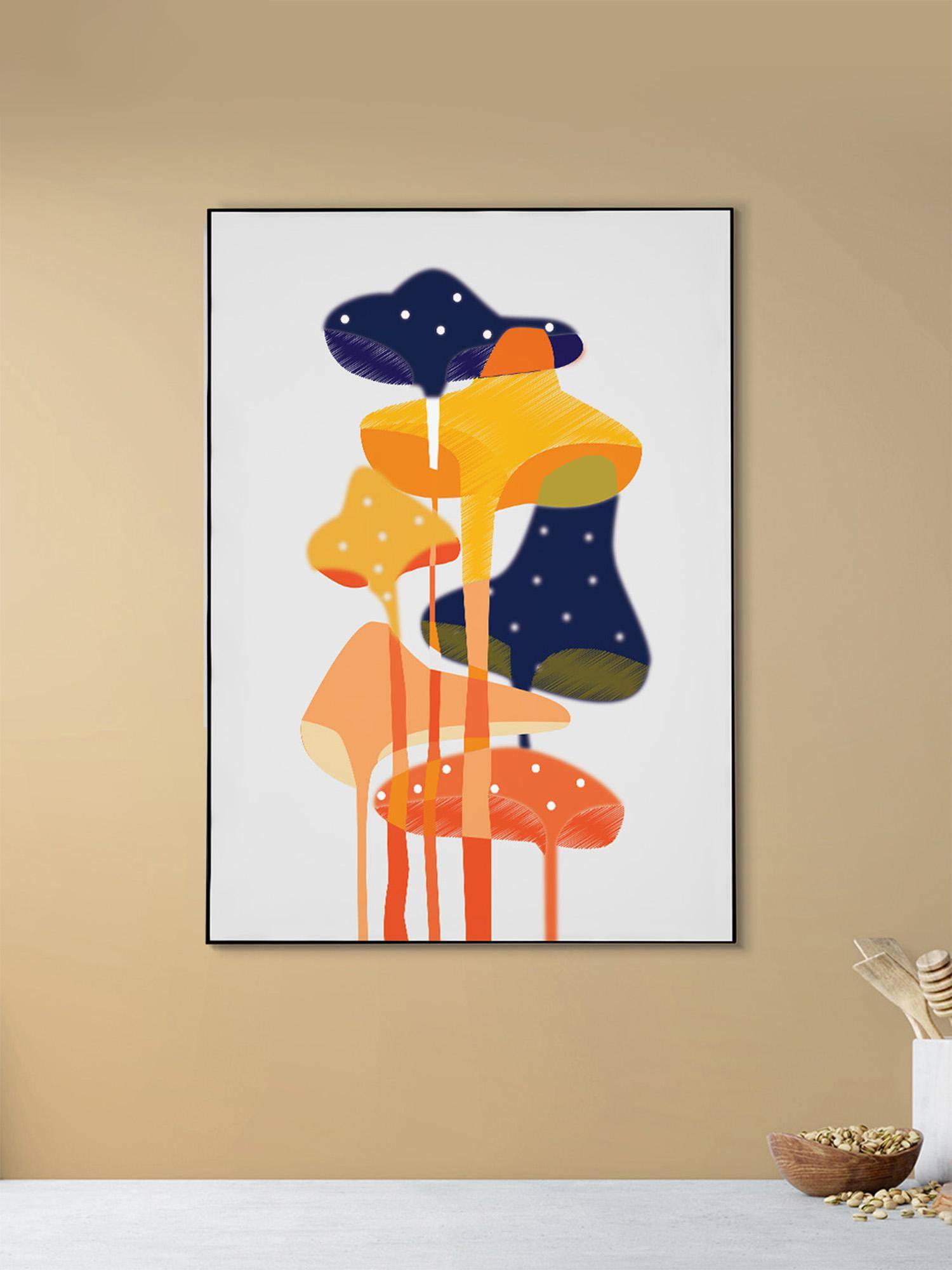 Nestroots Whimsical Mushroom Canvas Artwork