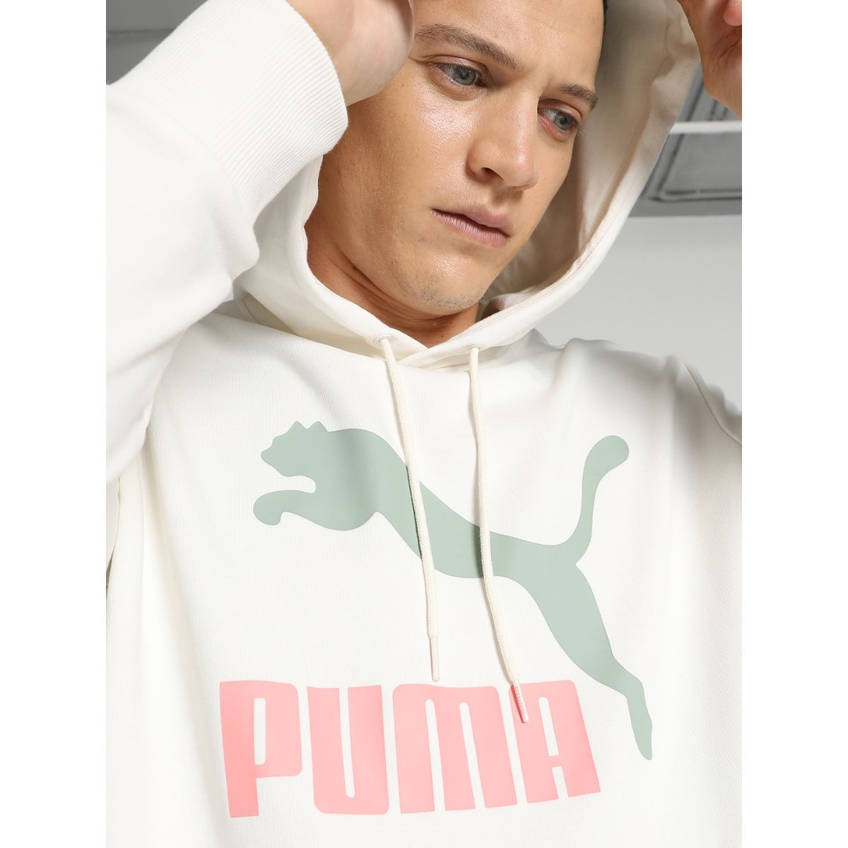 Mens white hot sale puma hoodie