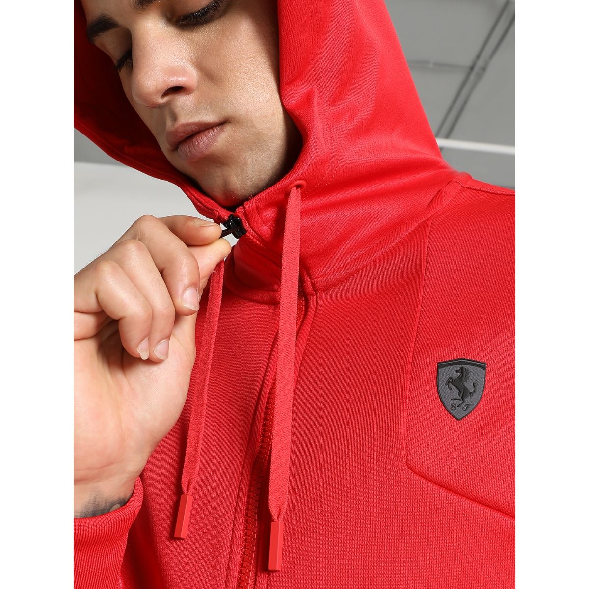 Puma Ferrari Style Hooded Men Red Sweatshirt