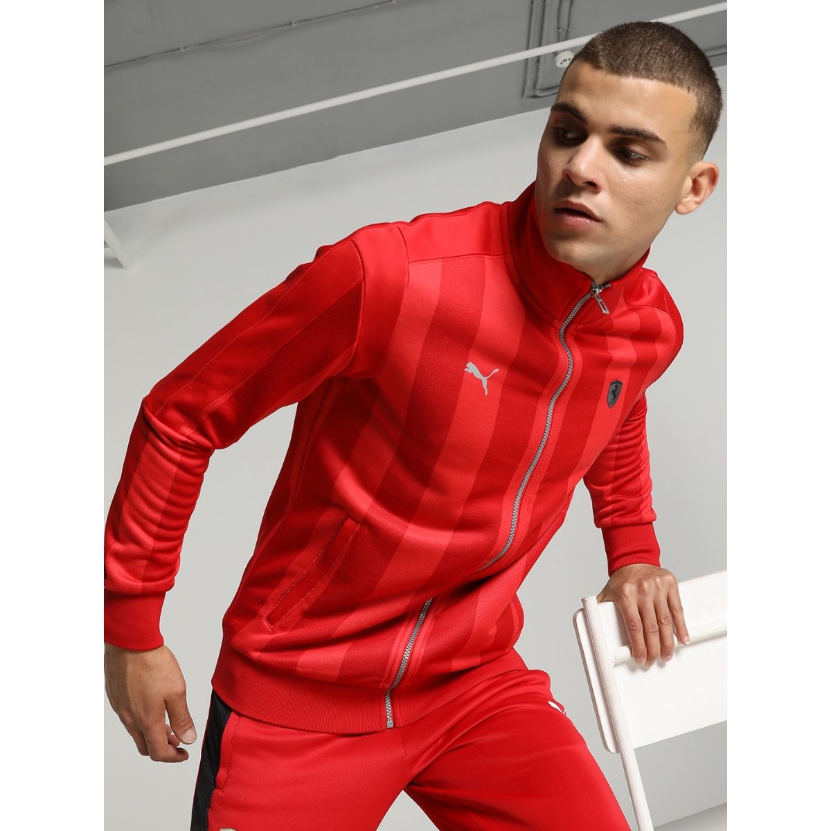 Puma red track jacket sale