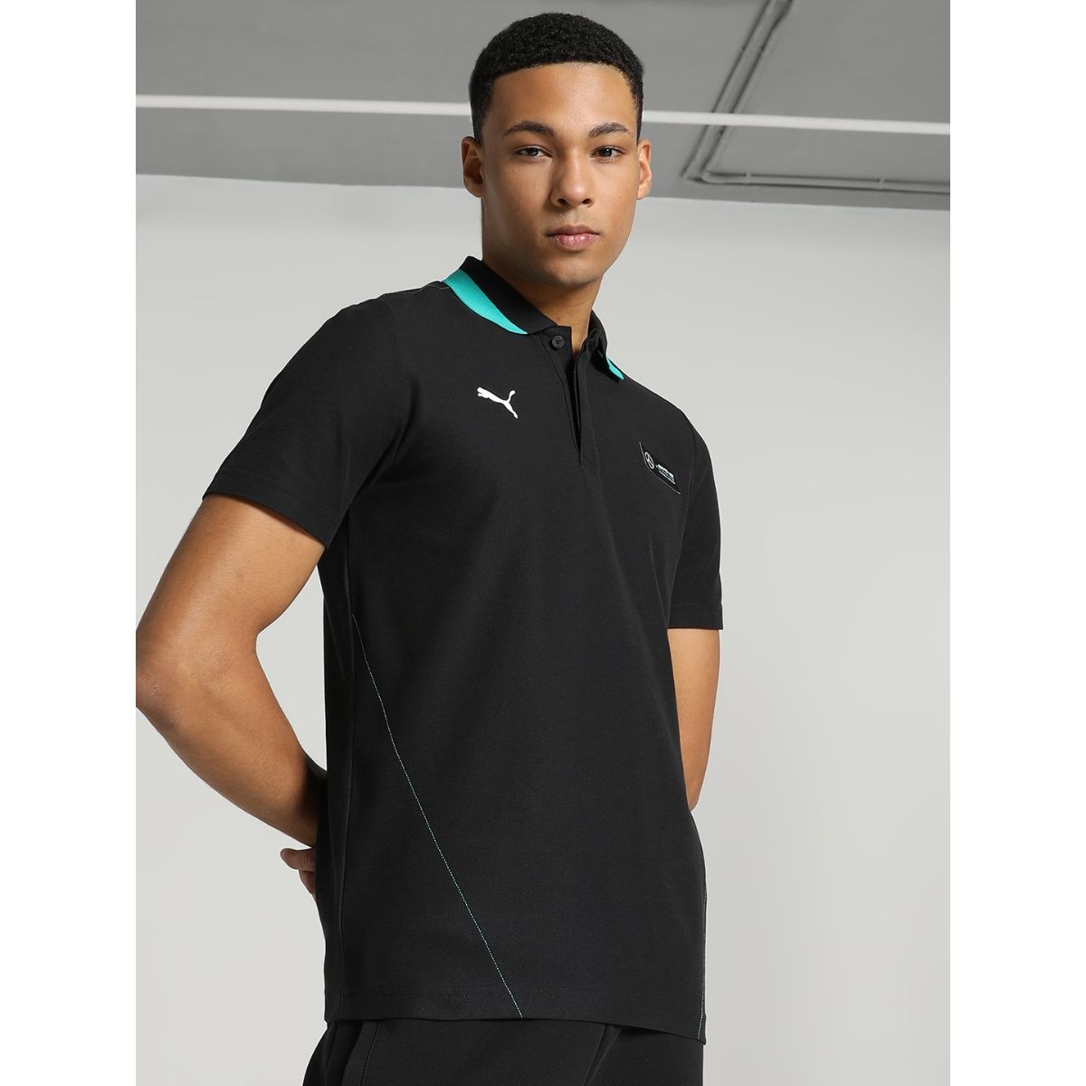 Puma black 2024 polo t shirt