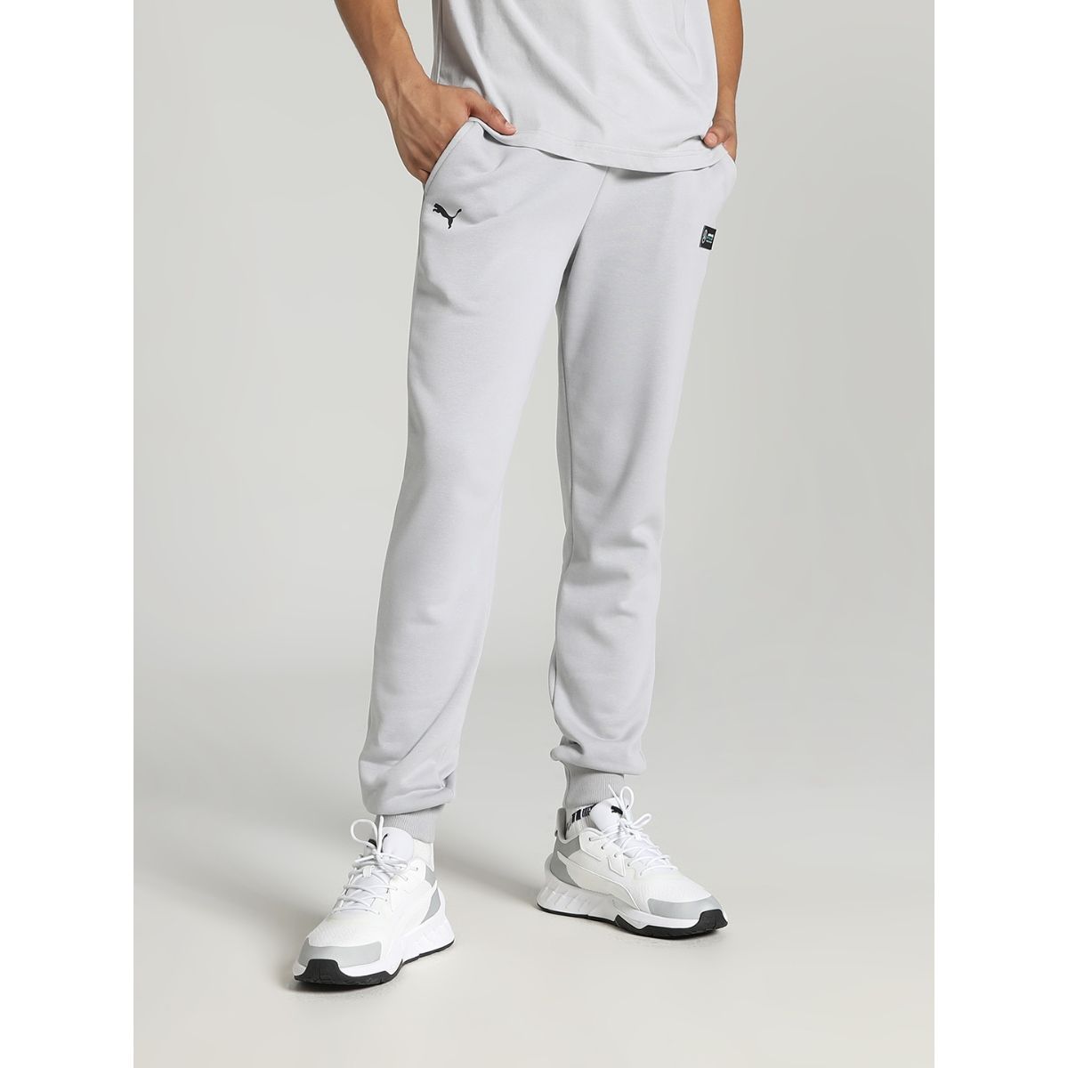 Mens grey puma on sale joggers