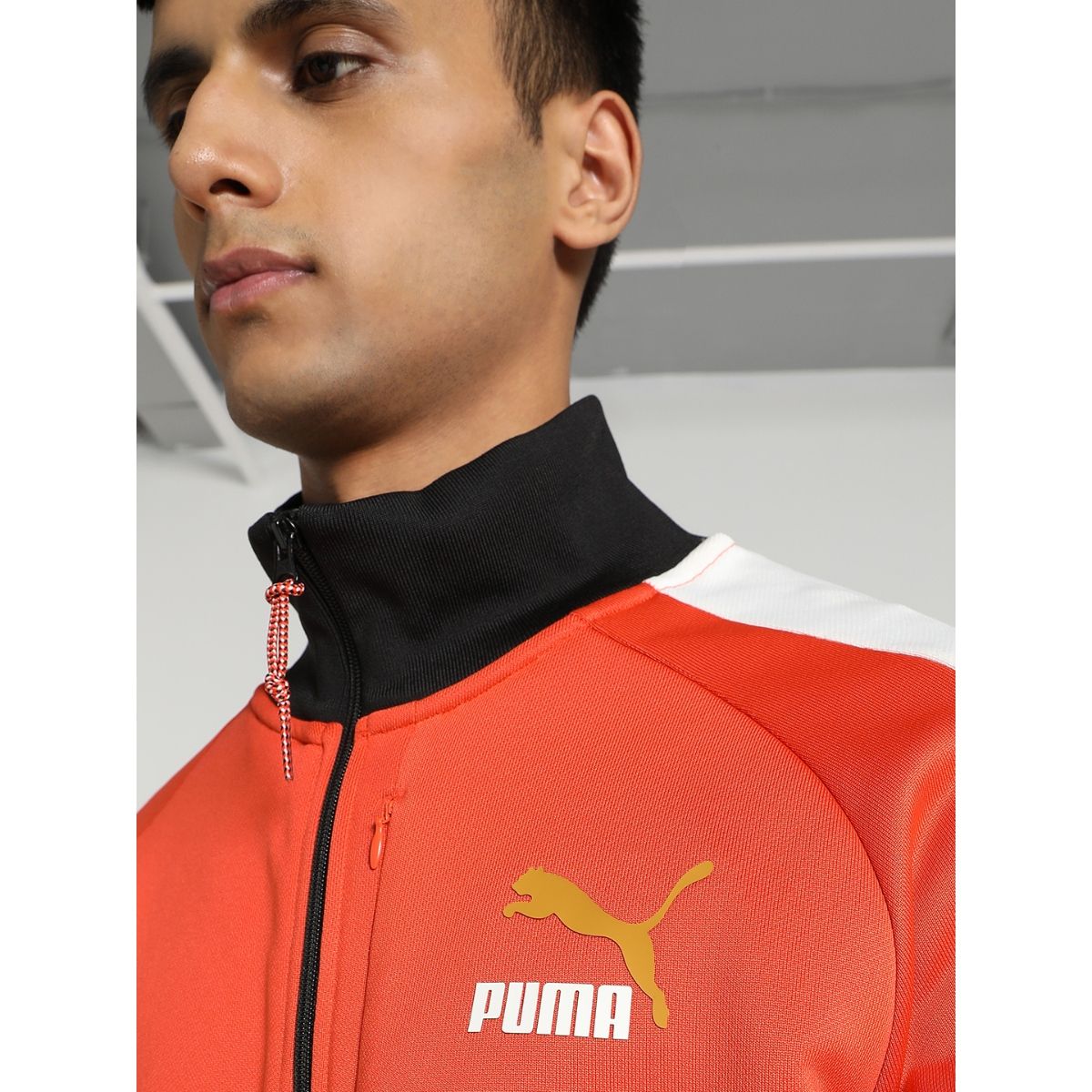 Orange store puma jacket