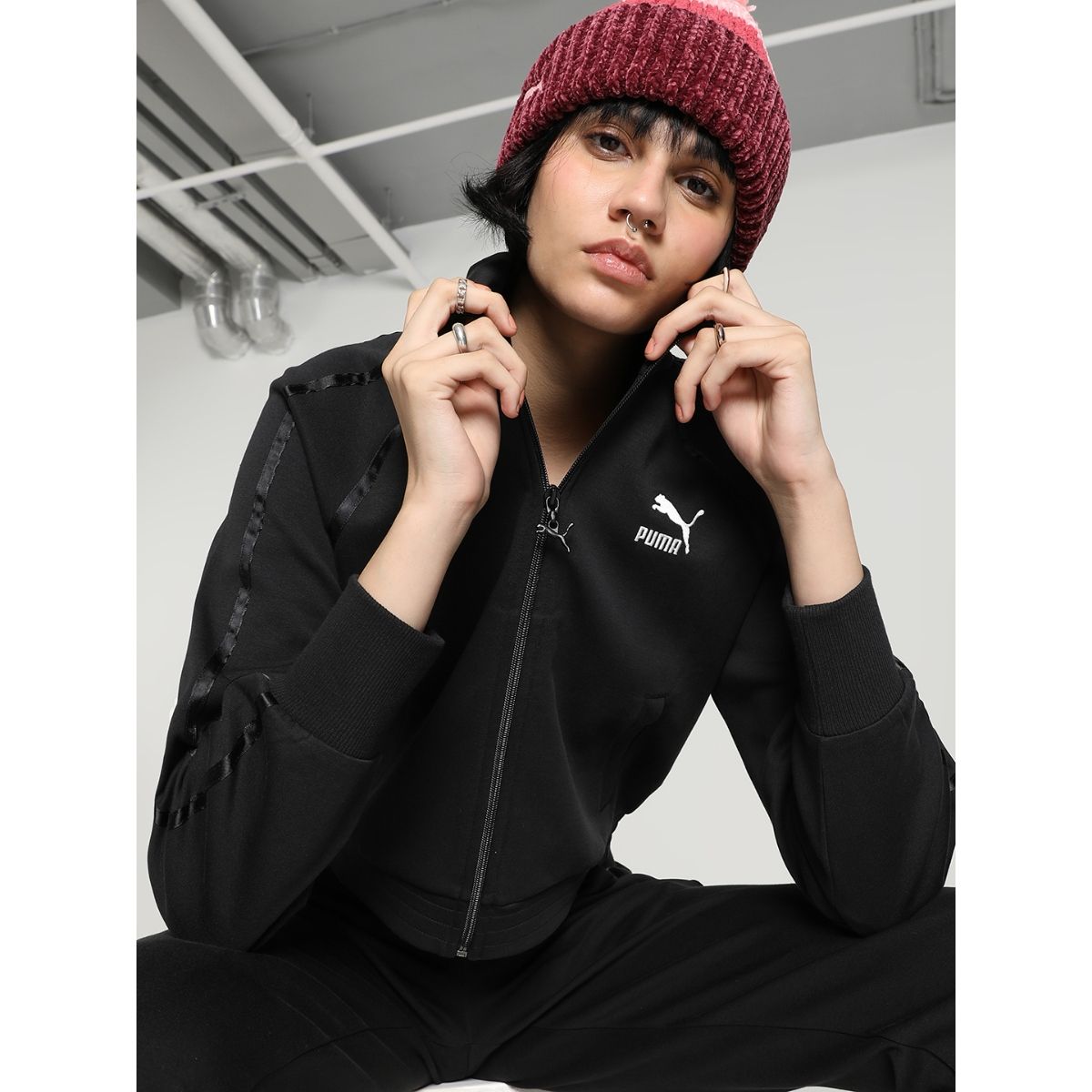 Buy Puma T7 Women Black Track Jackets Online
