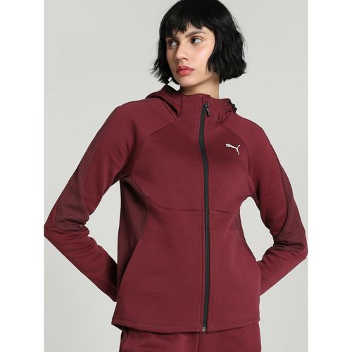 Buy Puma EVOSTRIPE Full-Zip Women Maroon Hoodie Online