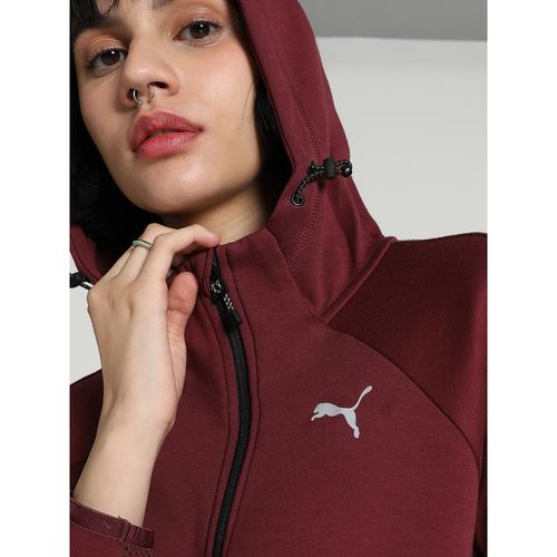 Buy Puma EVOSTRIPE Full-Zip Women Maroon Hoodie Online