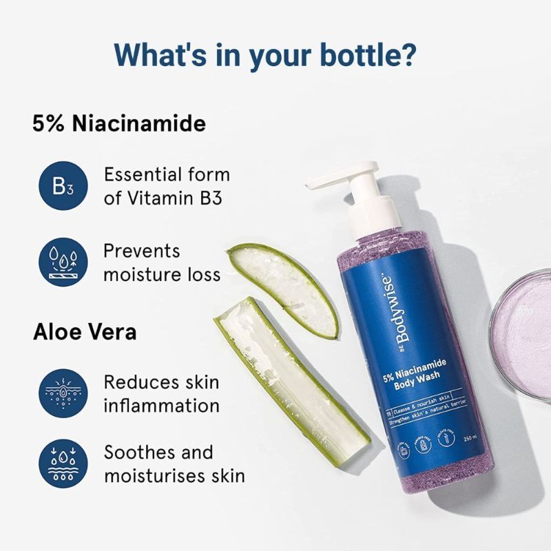 Be Bodywise 5 Niacinamide Body Wash with Aloe Vera Extract For