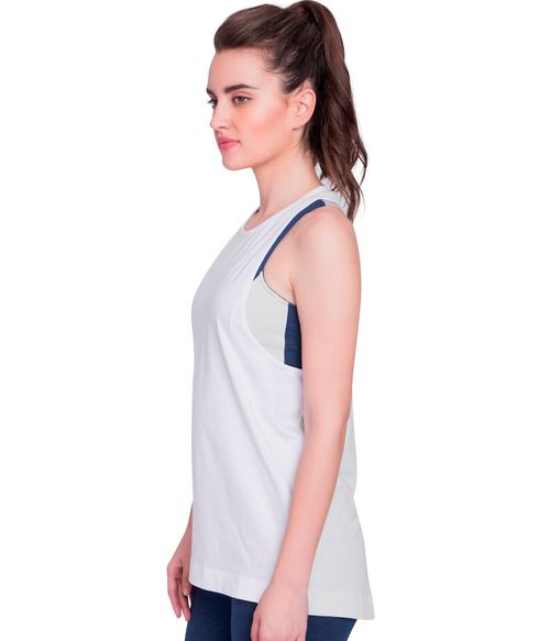 Buy Satva Organic Cotton Sports Tank Top For Women - White (XL) Online