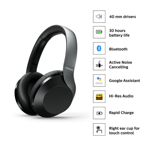 Buy Philips Audio Performance TAPH805BK Hi-Res Over-Ear Bluetooth