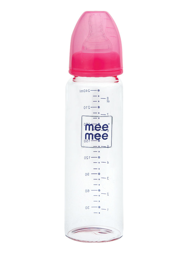 Mee Mee Premium Glass Feeding Bottle - Pink