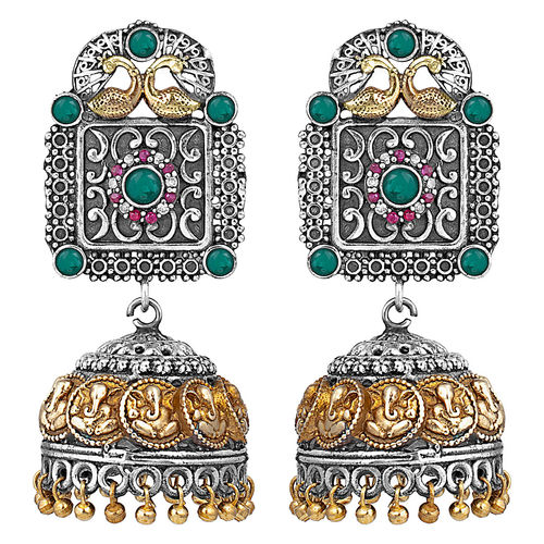 Peora Indian Ethnic Jaipur Rajsthan Oxidised Silver Gold Jhumka Jhumki  Earrings For Women (PF55E15G): Buy Peora Indian Ethnic Jaipur Rajsthan  Oxidised Silver Gold Jhumka Jhumki Earrings For Women (PF55E15G) Online at  Best