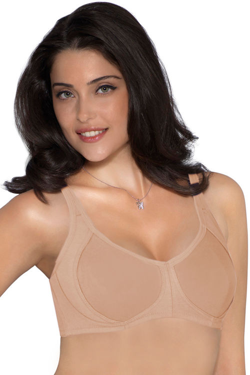 Buy Amante Cool Contour Non-Padded Non-Wired High Coverage Bra - Nude (36D)  Online