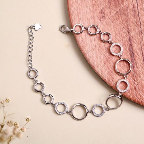Buy SILBERRY 925 Sterling Silver Circled Shine Bracelet For Womens And  Girls Online