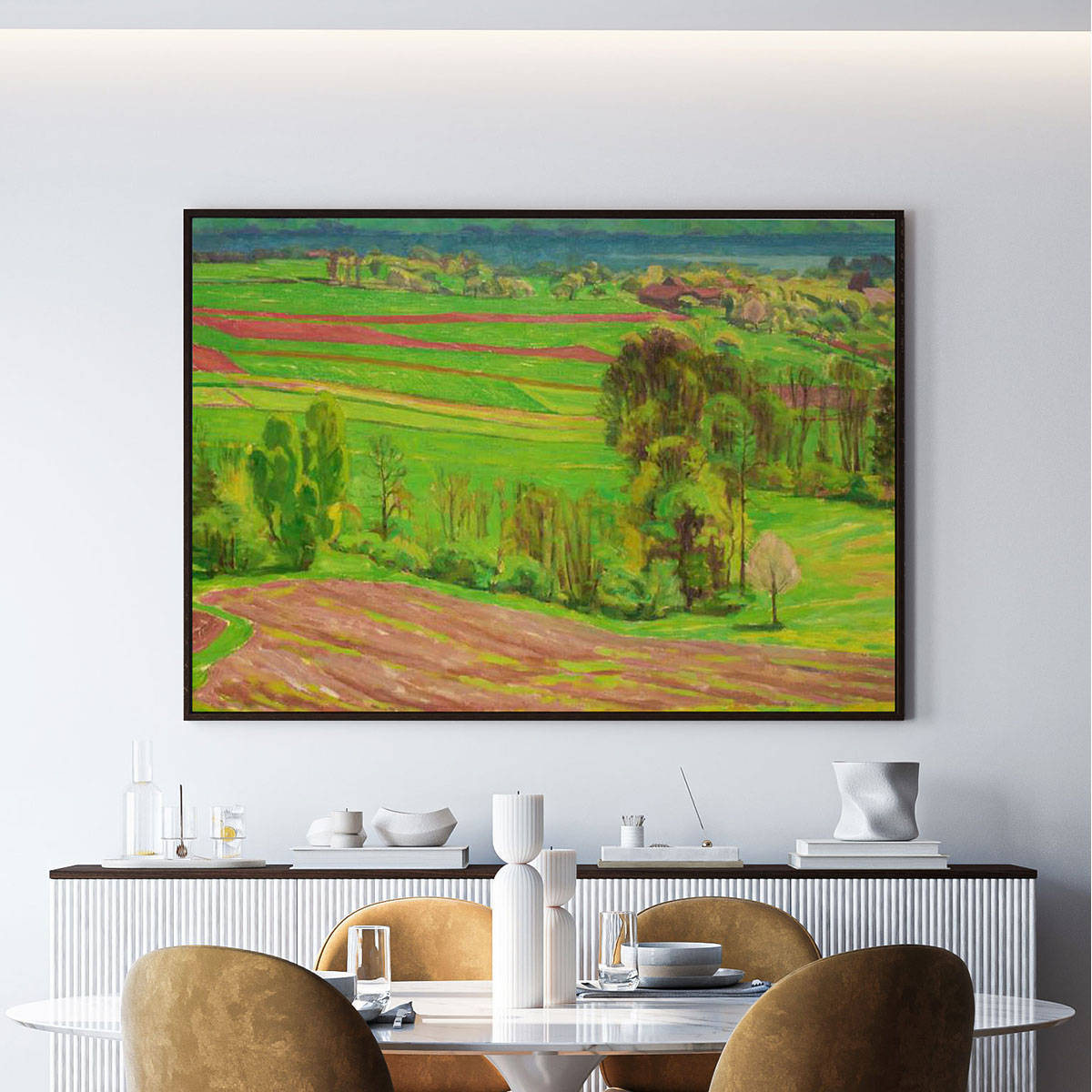 ARTCREST A Greenl& Painting Black Box Framed Canvas