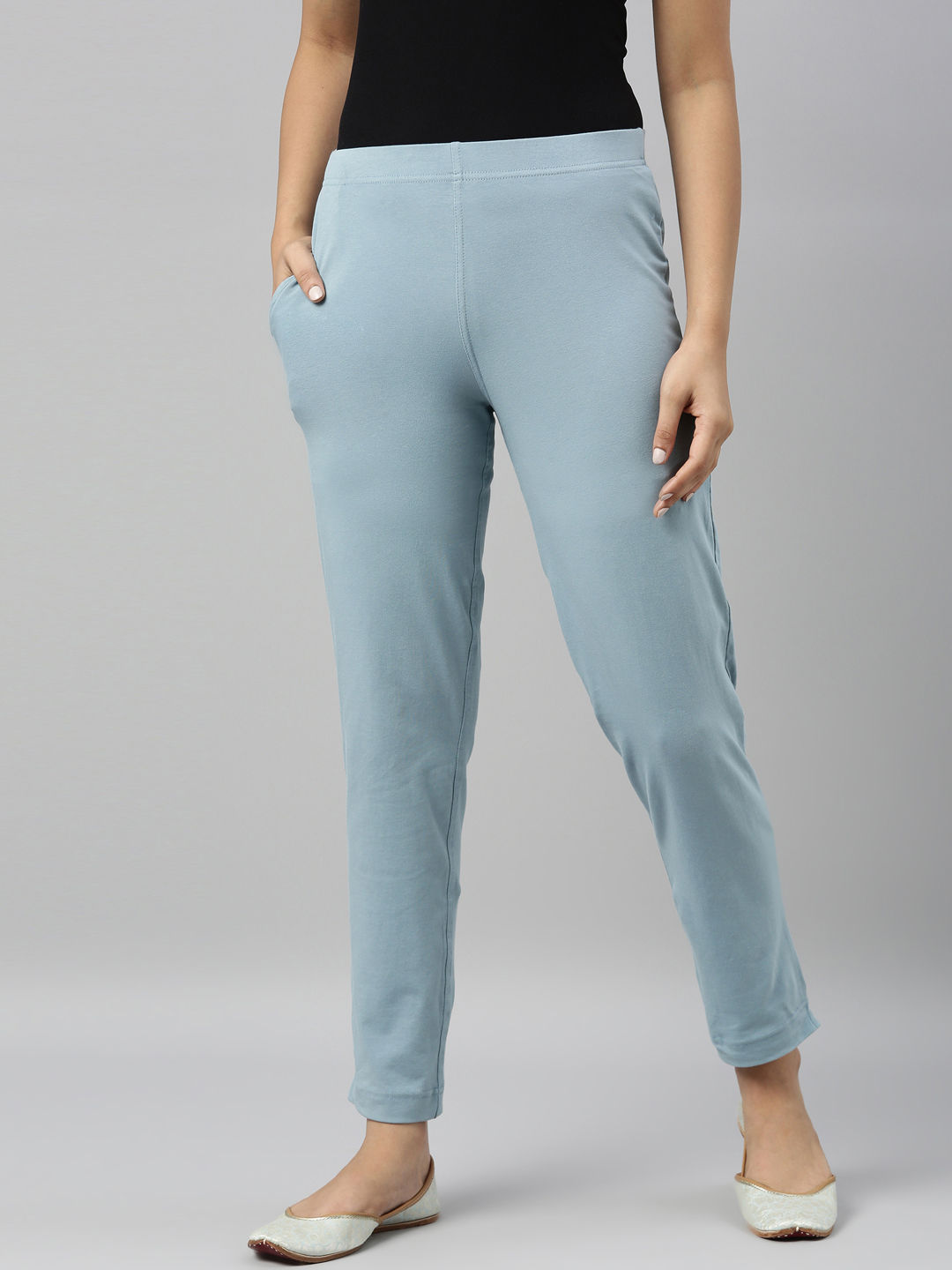 Buy Sky Blue Trousers & Pants for Women by Broadstar Online | Ajio.com