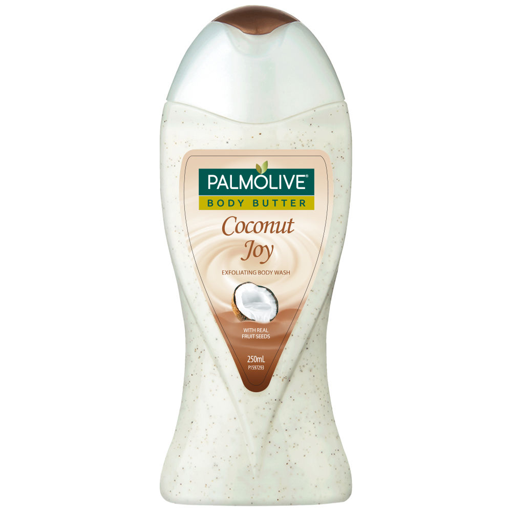 Palmolive Body Wash Coconut Joy, Exfoliator with Real Apricot Seeds