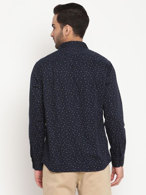 Buy Cantabil Men Navy Casual Shirt Online