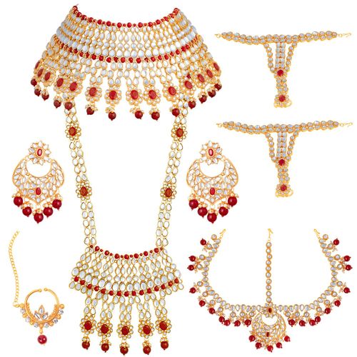 Peora Red Gold Plated Traditional Kundan Jodha Akbar Necklace Jewellery Set For Women Buy Peora Red Gold Plated Traditional Kundan Jodha Akbar Necklace Jewellery Set For Women Online At Best Price In India One that matches her choice of attire as well. peora red gold plated traditional kundan jodha akbar necklace jewellery set for women