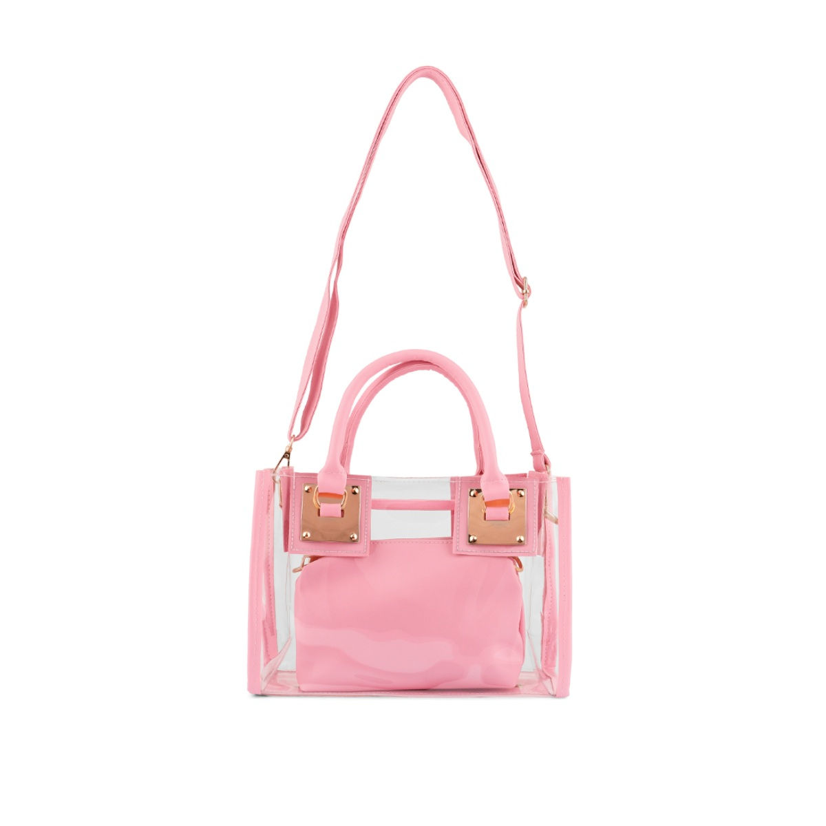 London Rag Pink Clear Handbag with Pouch Buy London Rag Pink Clear Handbag with Pouch Online at