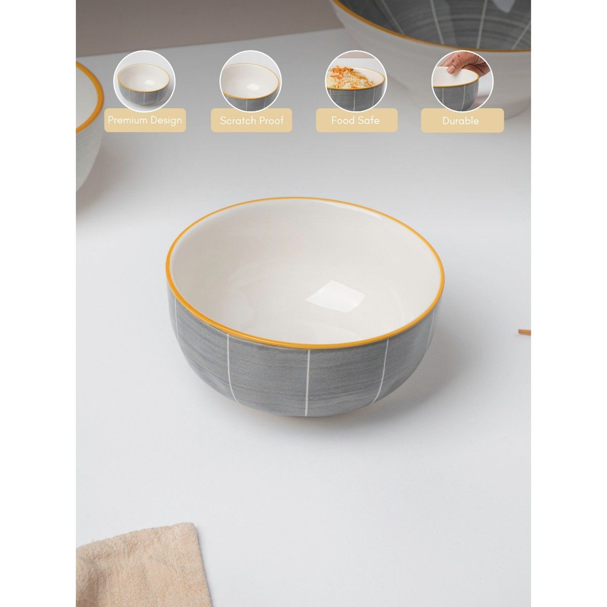 Nestasia Willow Dark Grey Microwave & Dishwasher Safe Ceramic Snack