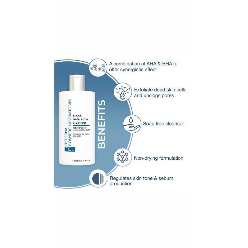 FCL Alpha Beta Acne Cleanser, Reduces Pimples, Sebum, Deep Pore