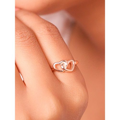 SILBERRY 925 Sterling Silver Rose Gold Sweet Connection Ring for Womens and  Girls - Main Image