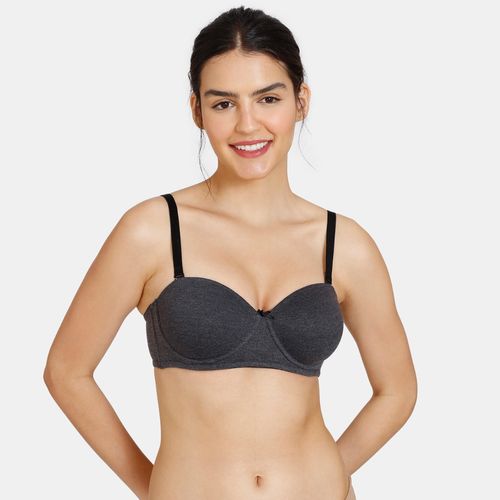 Buy Zivame Beautiful Basics Padded Wired 3/4th Coverage Strapless Bra - Blue  Depth at Rs.647 online