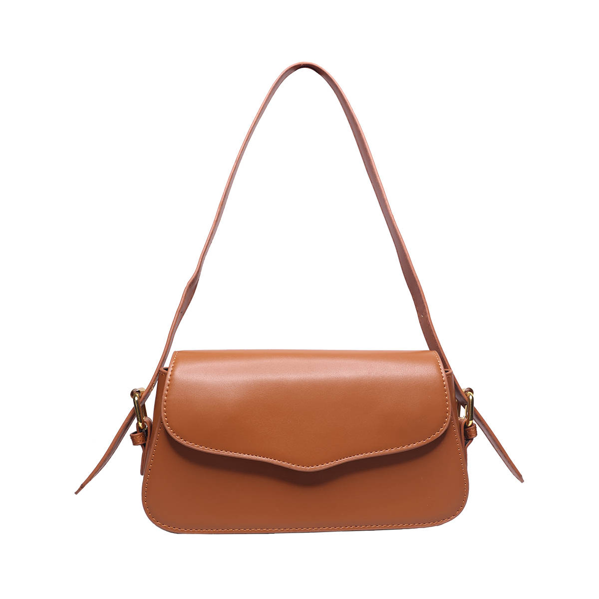 Angeline Rectangular Solid Tan Handbag