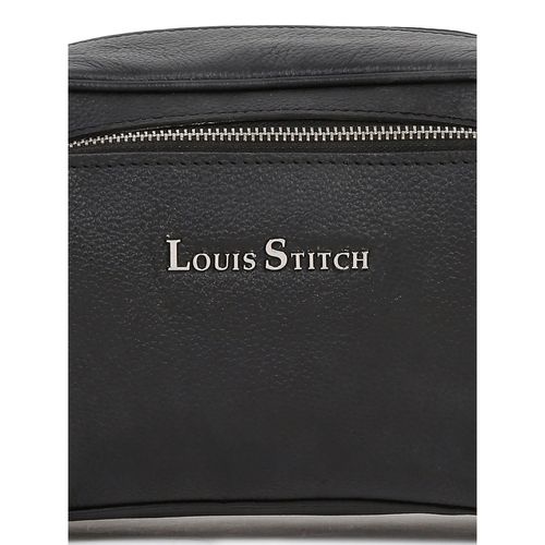 Louis Stitch Pouch : Buy Louis Stitch Mens Jet Black Italian Leather  Toiletry Kit Travel Organizer Pouch Online