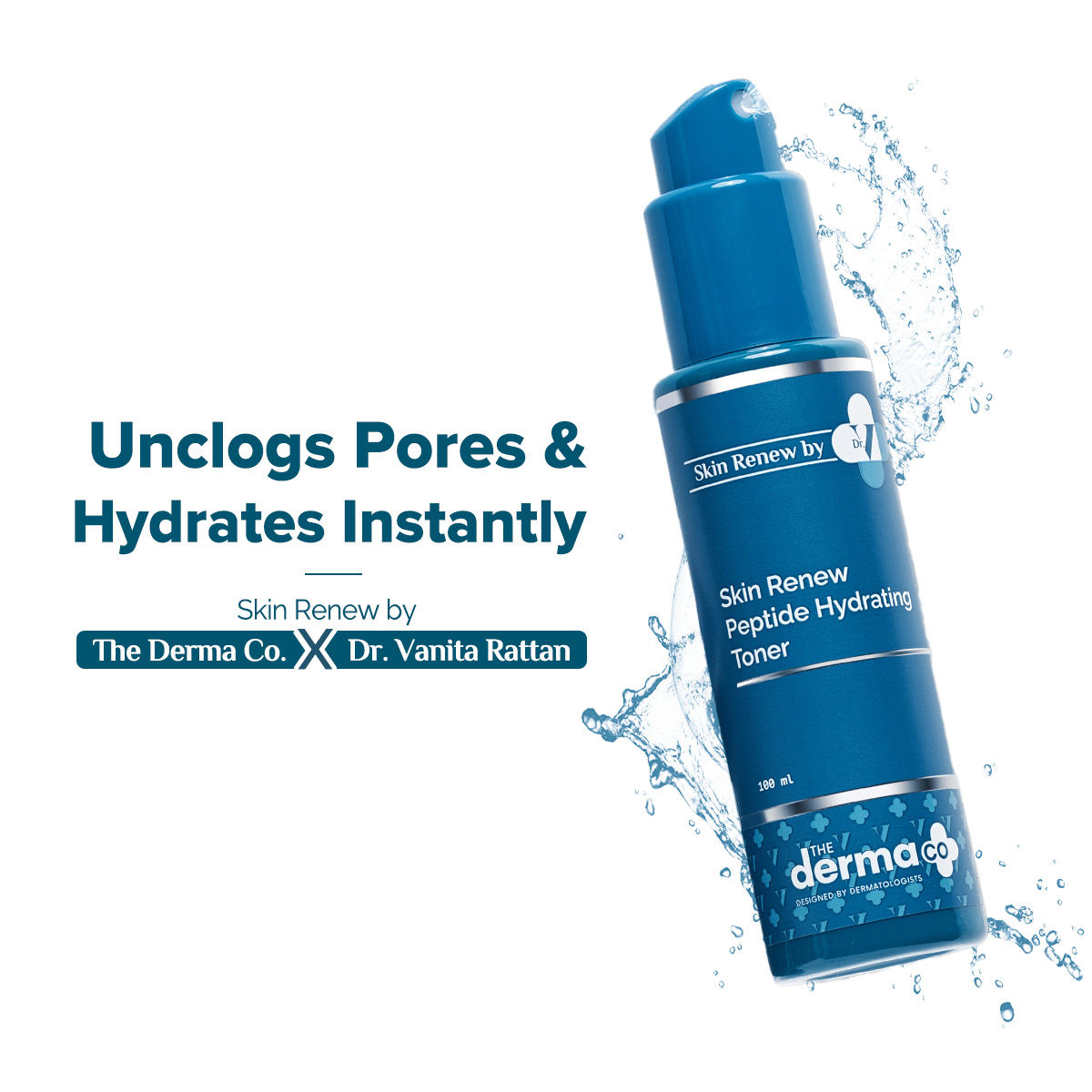 The Derma Co X Dr V Skin Renew Peptide Hydrating Toner with Hyaluronic Acid for All Skin Types