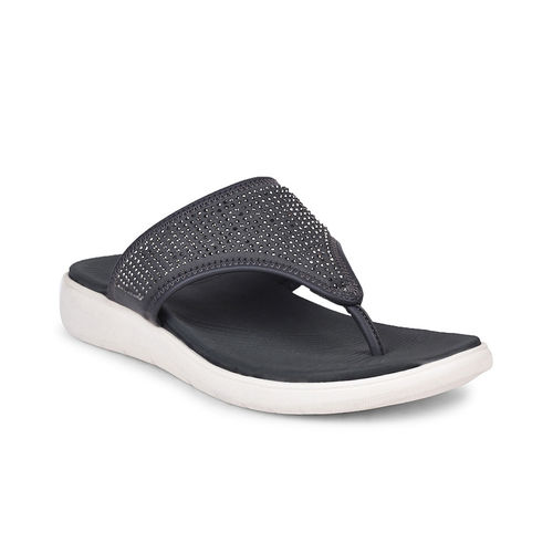 Bata Comfit Grey Comfit Sandals for Women (UK 3)