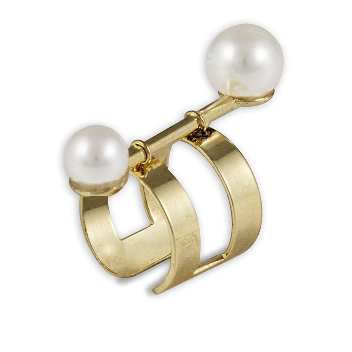 Karatcart Gold Plated Asymmetrical Geometrical Adjustable Ring