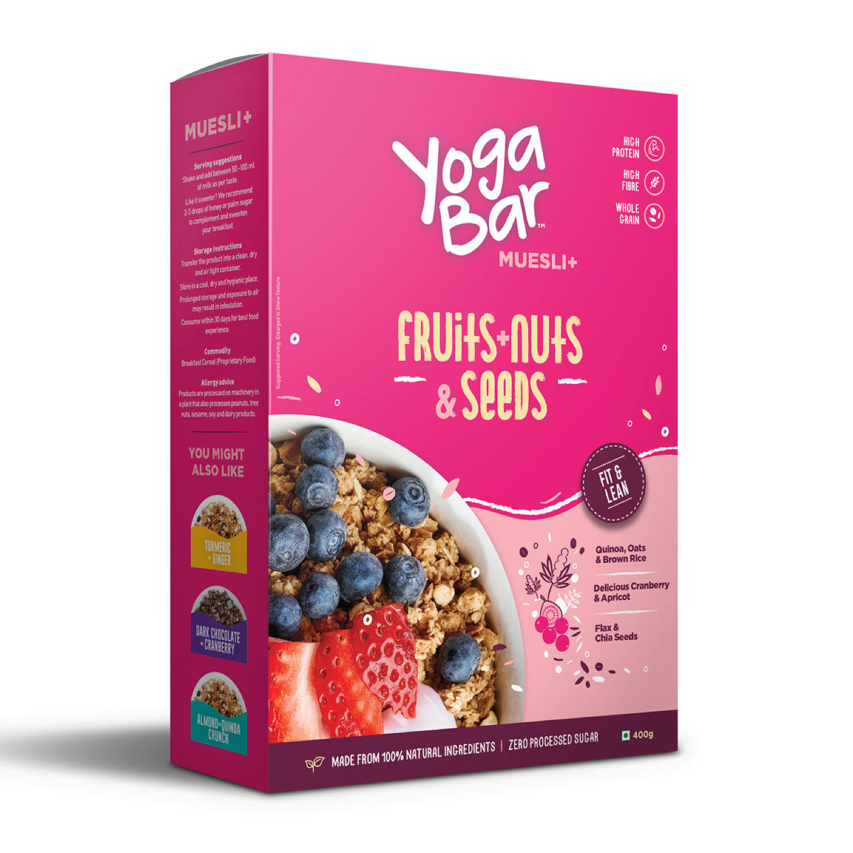 Yogabar Muesli+ Wholegrain Breakfast Muesli - Fruits, Nuts + Seeds