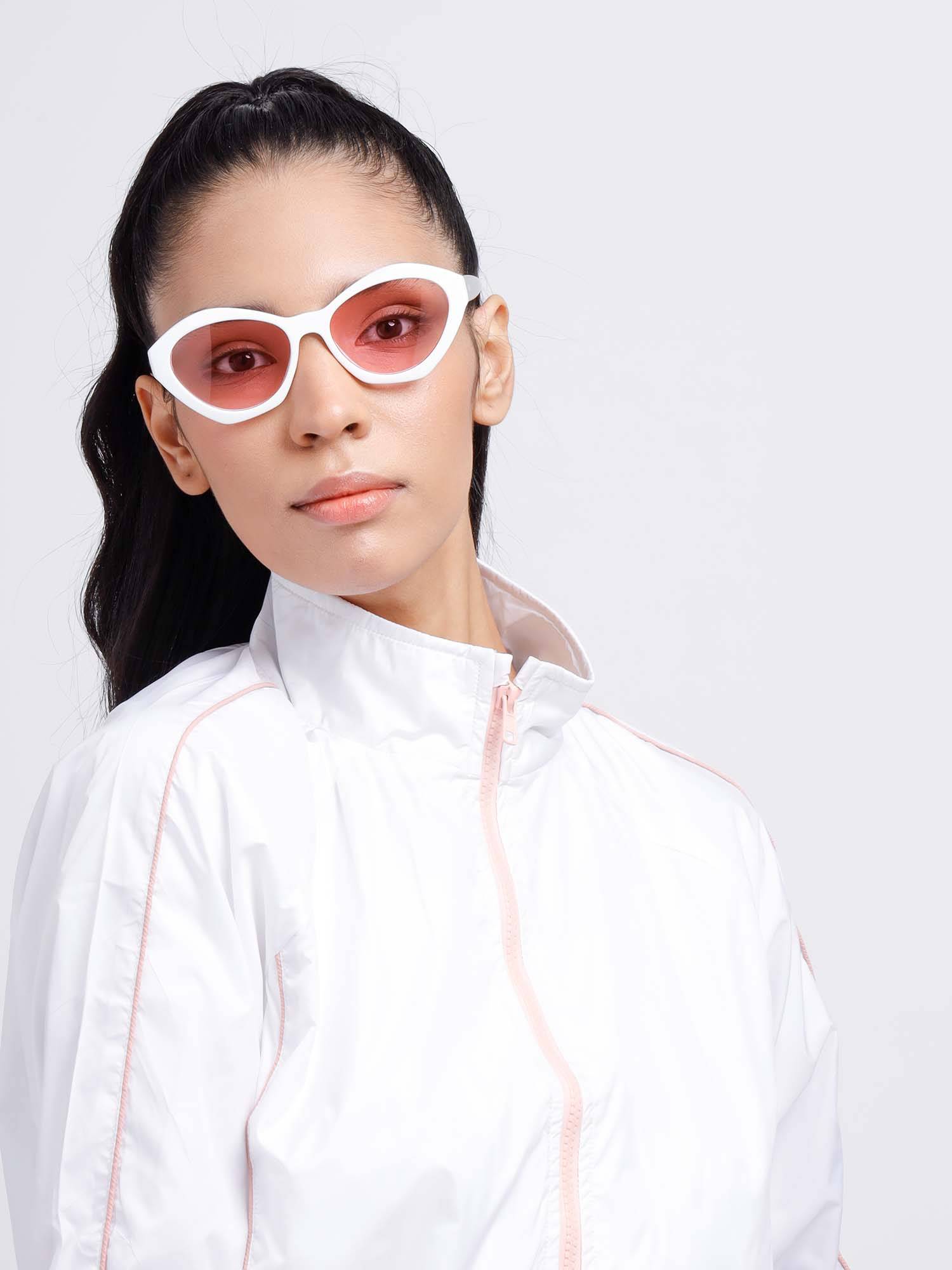 Poppy Women Plastic Pink Cat Eye Full Rim Sunglass (PO-5016)-58