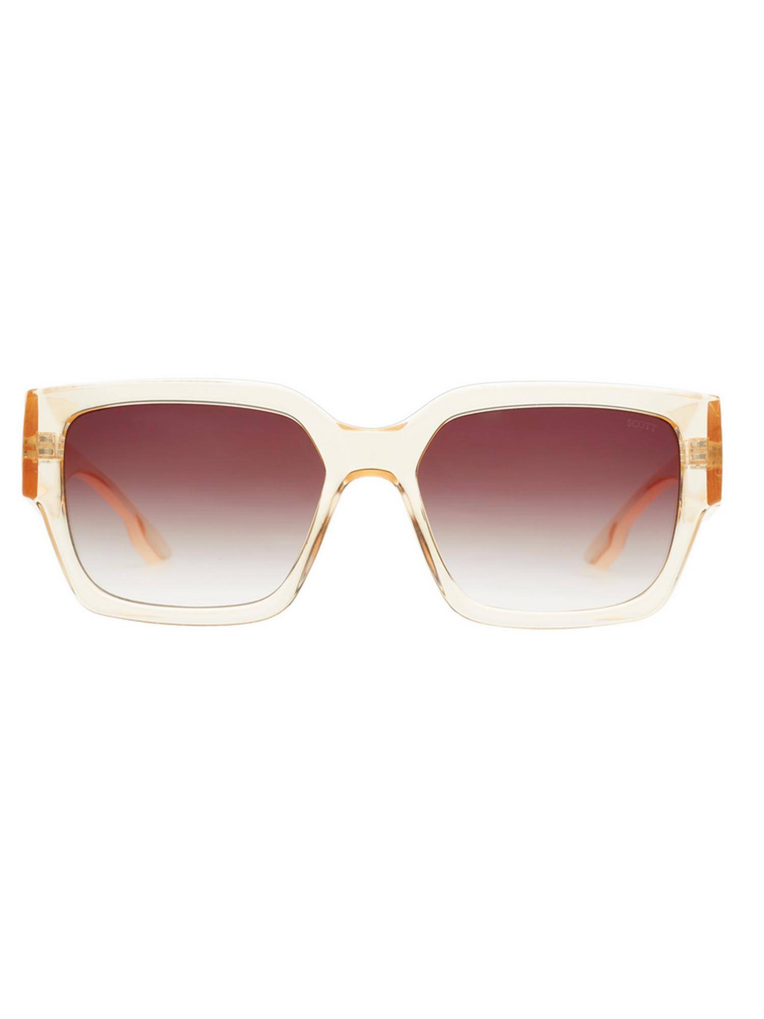 Scott Sunglasses Women Plastic Brown Square Full Rim Sunglass (Scott 3164 Margo C4 S )-55
