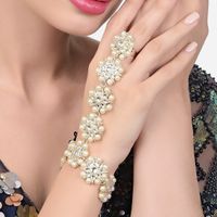 Diamond Leaf Hand Harness Bracelet Bangle Chain Finger Ring for Women  Jewelry Accessories New