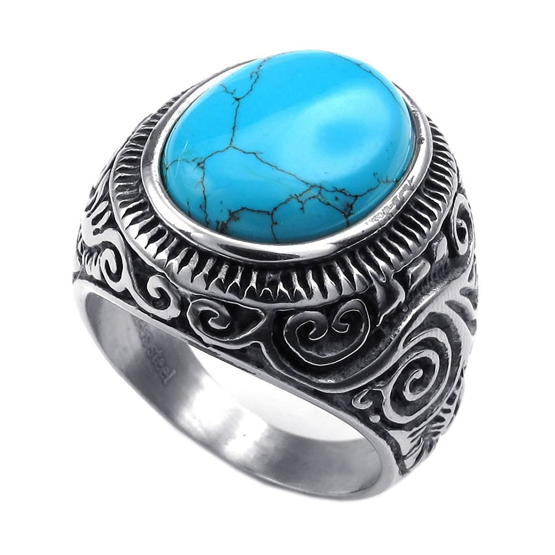 Turquoise Ring for Men Sterling Silver – Boho Magic Jewelry