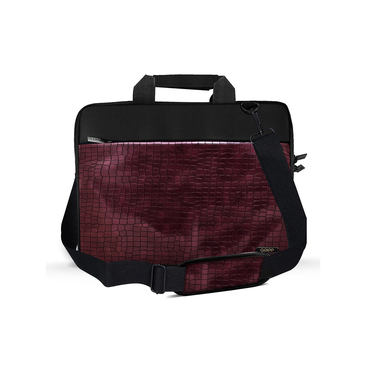 GRIPP Croc Compact Fleet Executive Business Laptop Bag 13.3 and 14 Inches - Burgundy