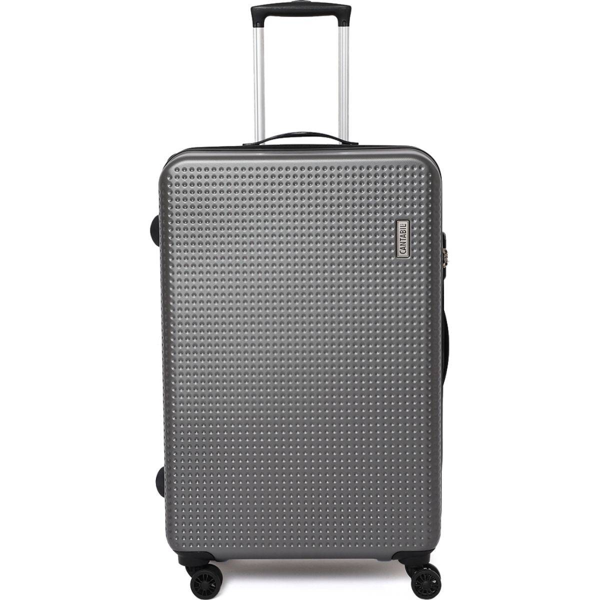 Cantabil Grey Textured Trolley Bag