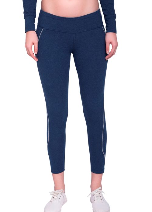 Buy Satva Organic Cotton Sports Capri Tights For Women - Blue (XL) Online