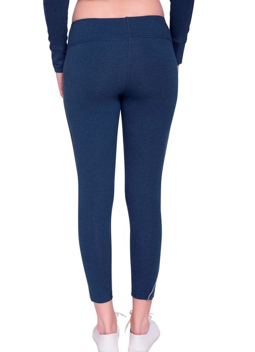 Buy Satva Organic Cotton Sports Capri Tights For Women - Blue (XL
