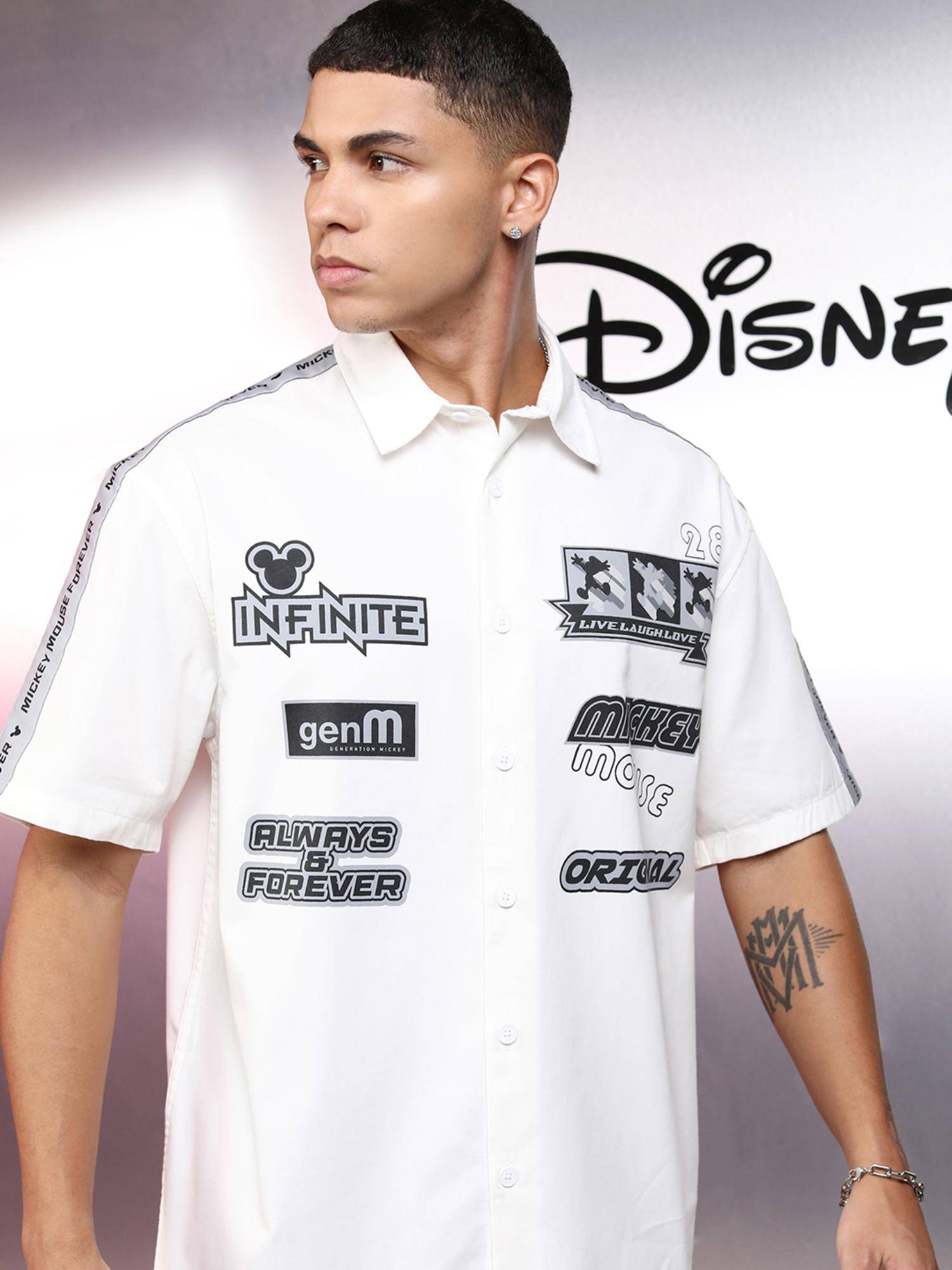 Buy HIGHLANDER Men White Cotton Printed Oversized Fit Shirt Online