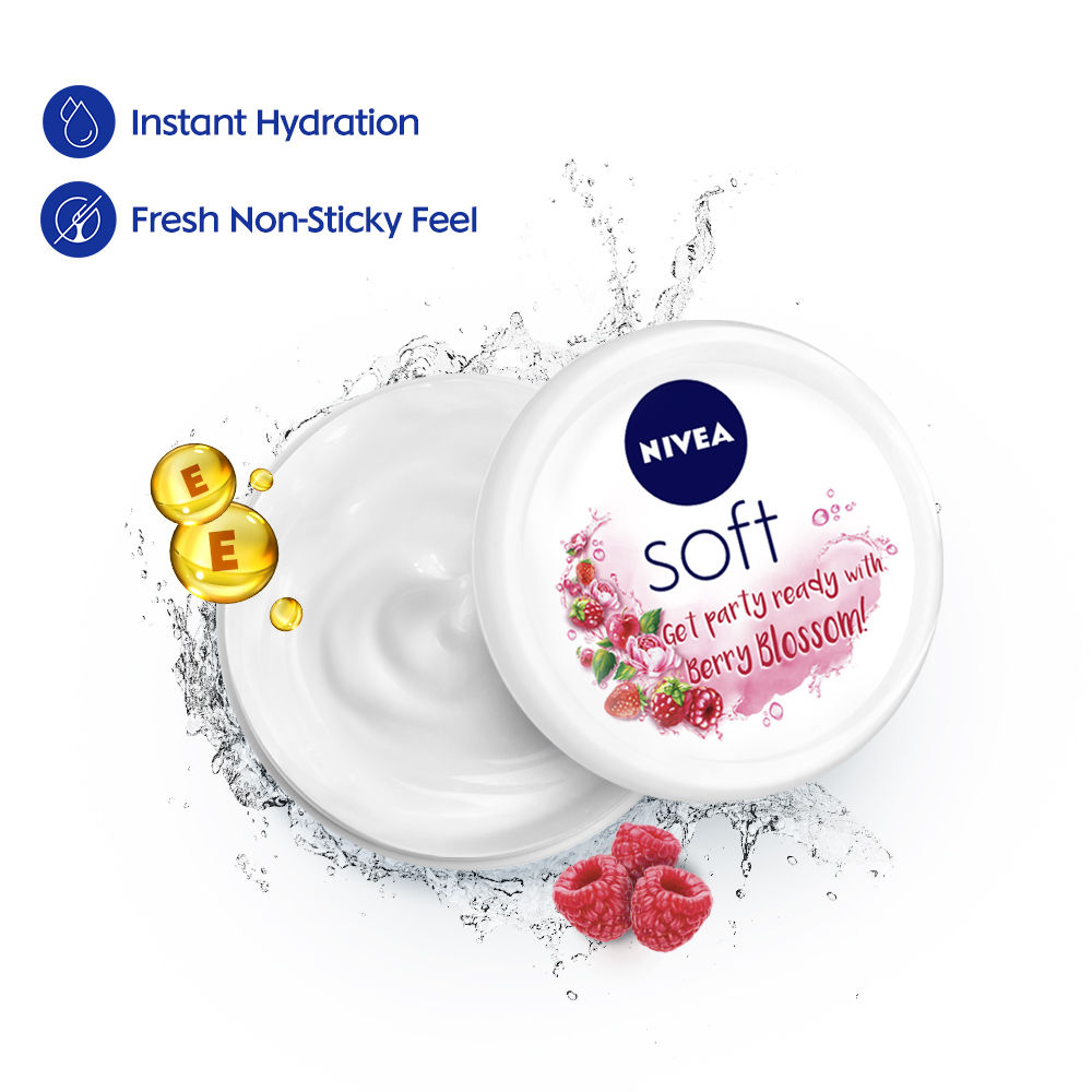 NIVEA Soft Light Moisturizing Cream Berry Blossom Fragrance With