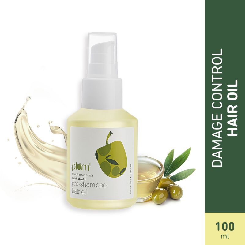 Plum Olive & Macadamia Sulphate Free & Paraben Free Nutri-Shield Hair Oil For Damage Repair