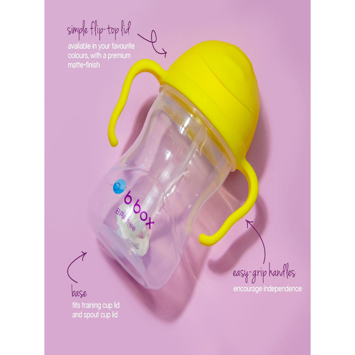 b.box bbox Weighted Straw Sippy Cup 240ml Tutti Fruiti Light Pink (One