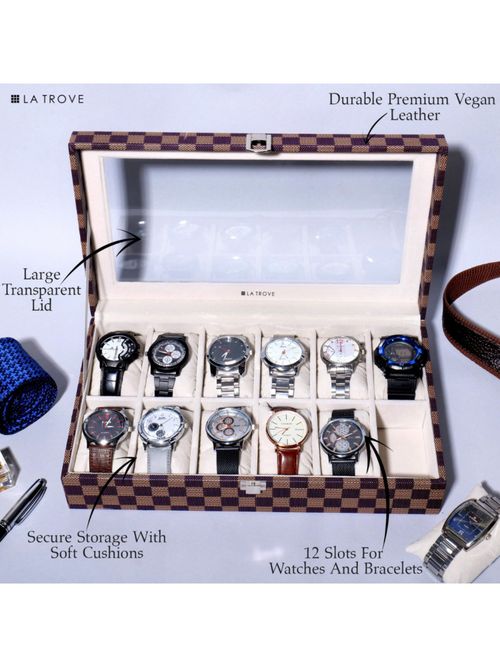 glass top mens watch organizer