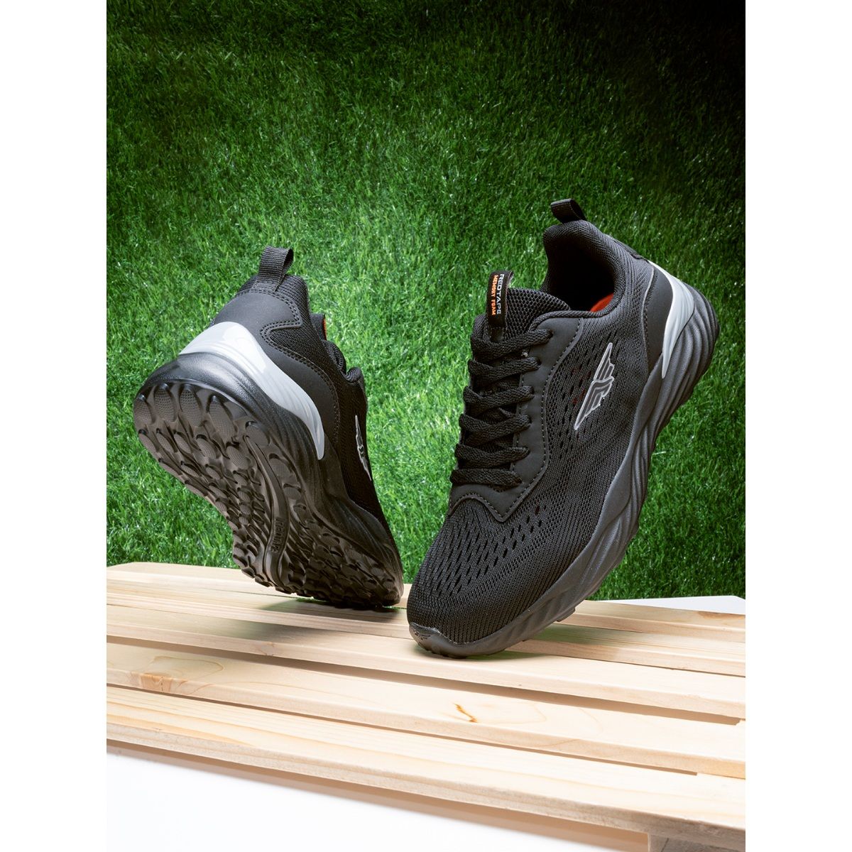 Buy Red Tape Men Solid Black Walking Shoes Online