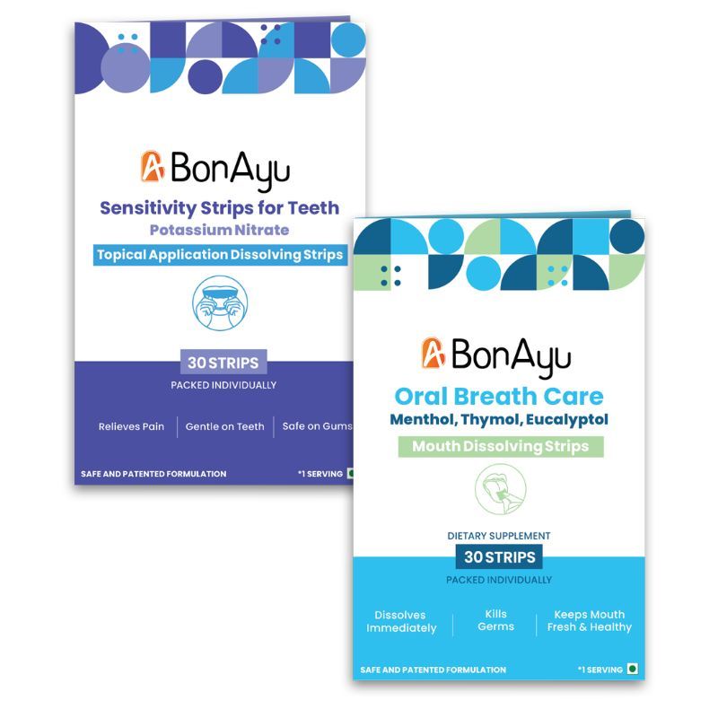 Bonayu Teeth Sensitivity Strips + Oral Care Breath Strips(mouth Wash Substitute)